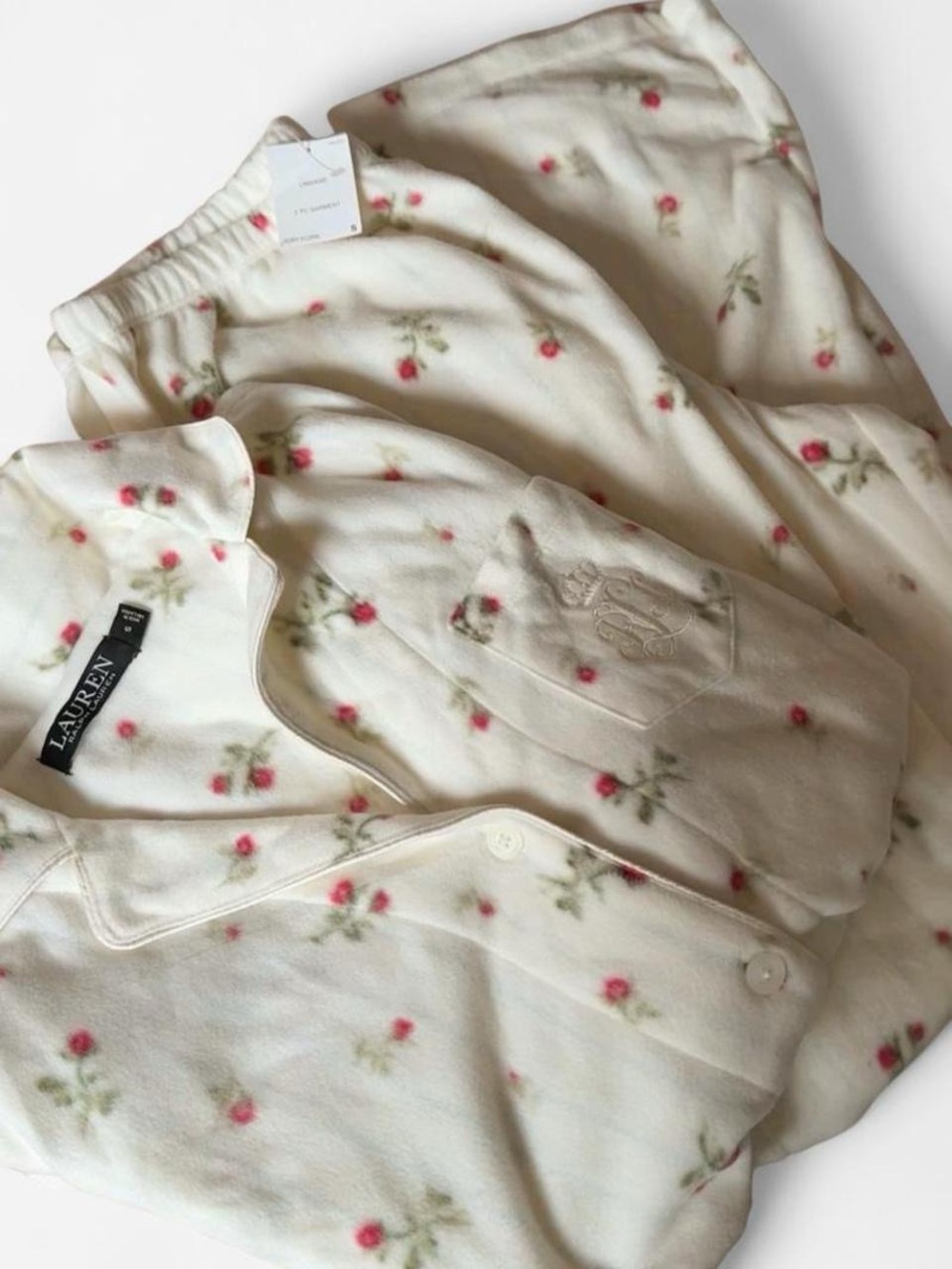 Ralph Lauren Cream Floral Pajama Set